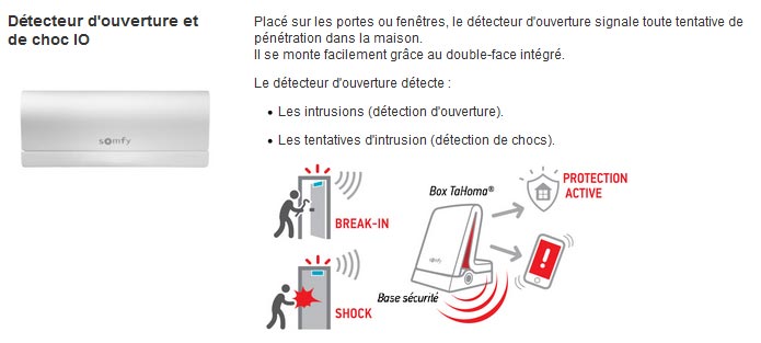 Détecteur d'ouverture et de choc IO Somfy